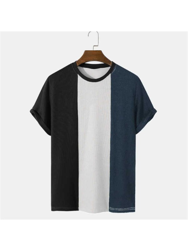 3D Pattern Holiday Short Sleeved Retro Top Round Neck Street T-shirt Fashionable Ethnic T-shirt