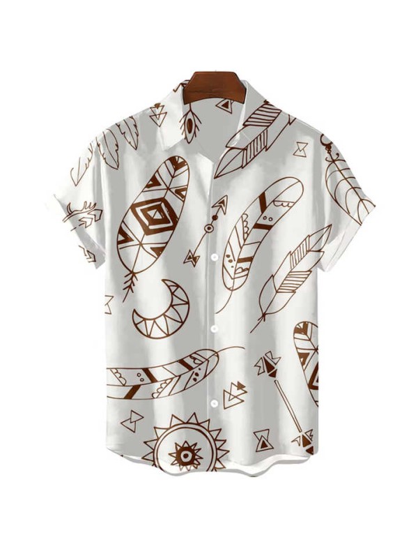 Men's Hawaiian Short Sleeved Printed Button Down Men's Shirt