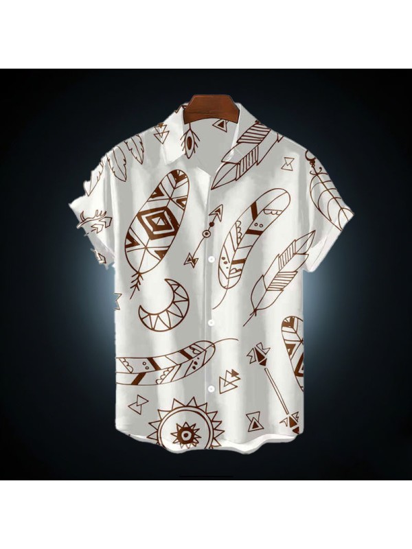 Men's Hawaiian Short Sleeved Printed Button Down Men's Shirt