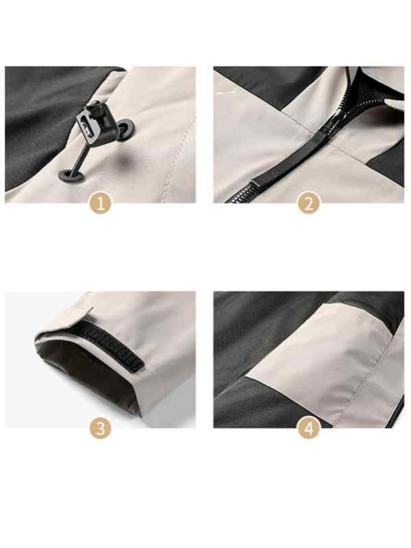 Outdoor Work Wear Uniform Soft Shell Full Zip Contrast Color Waterproof Windproof Men Jacket