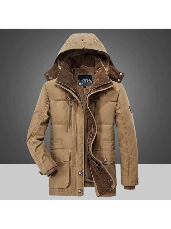 Winter Men's Cotton-padded Jacket with Long and Thick Cotton Padded Jacket