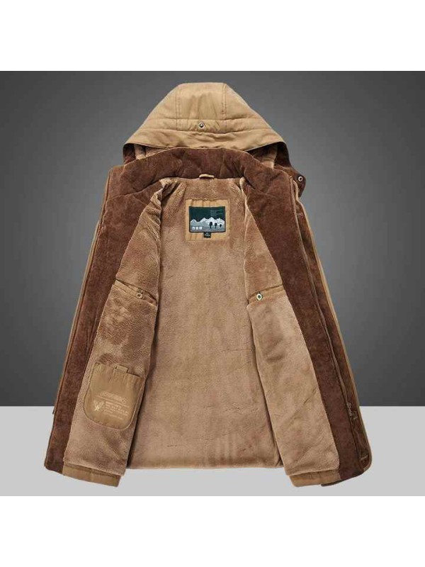 Winter Men's Cotton-padded Jacket with Long and Thick Cotton Padded Jacket
