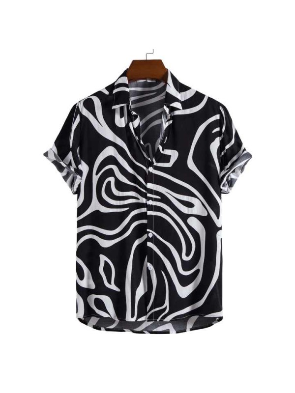 3D Digital Hawaiian Men's Full Print Series Lapel Cardigan Shirt