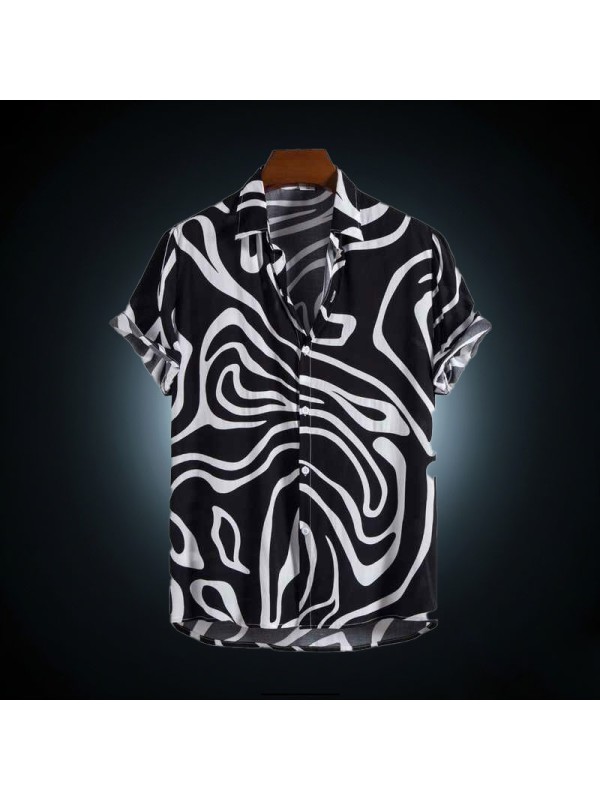 3D Digital Hawaiian Men's Full Print Series Lapel Cardigan Shirt