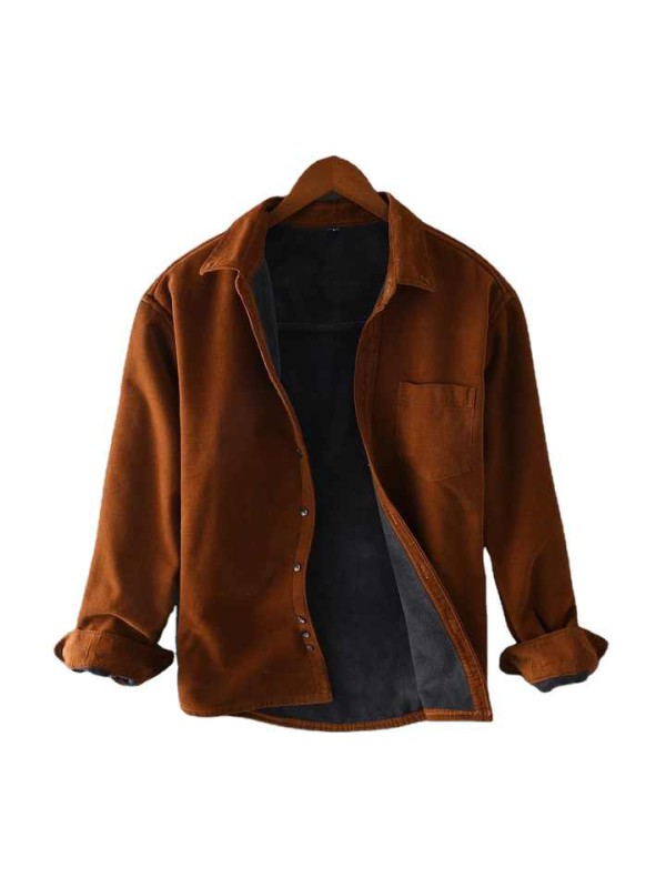 Winter Fall Premium Loose Lapel Long Sleeve Blouse Male High Quality