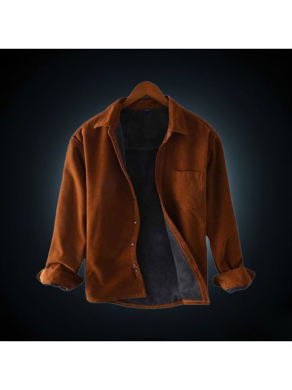 Winter Fall Premium Loose Lapel Long Sleeve Blouse Male High Quality