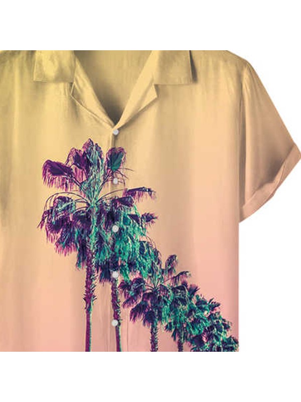 Summer Tropical Beach Shirts Button Down Short