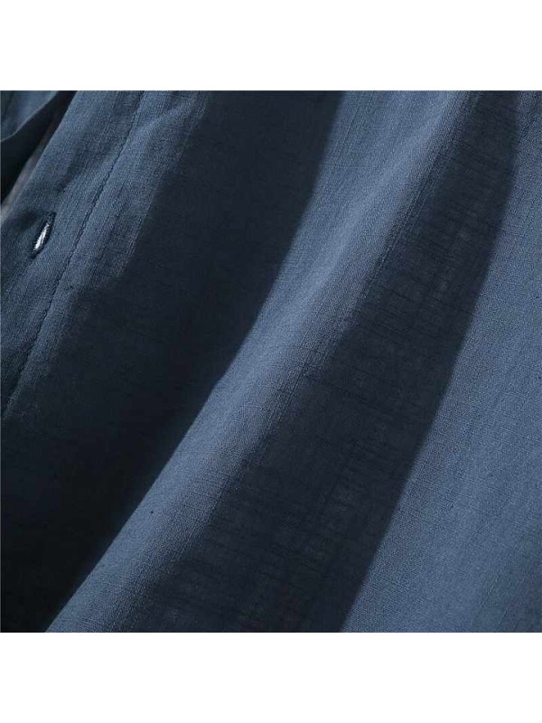 Men's Shirt Color Block Button-Down Long Sleeve Casual Tops 100% Cotton