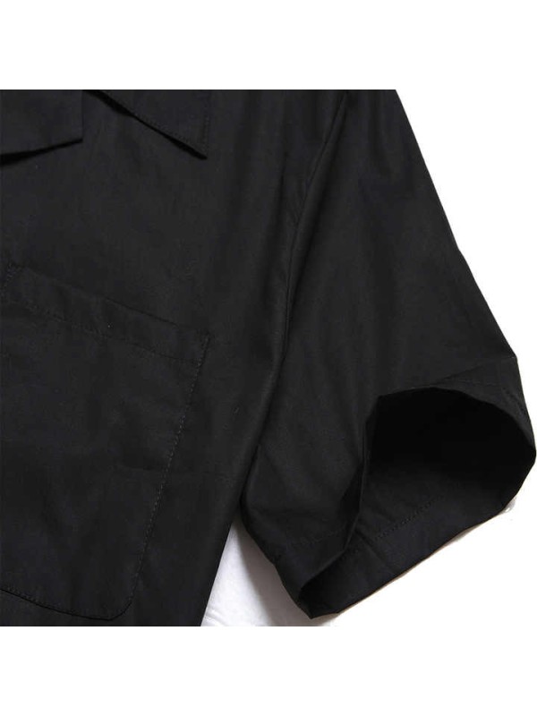 Men's Resort Short-Sleeved Shirts Lapel Loose Leopard Print Stitching