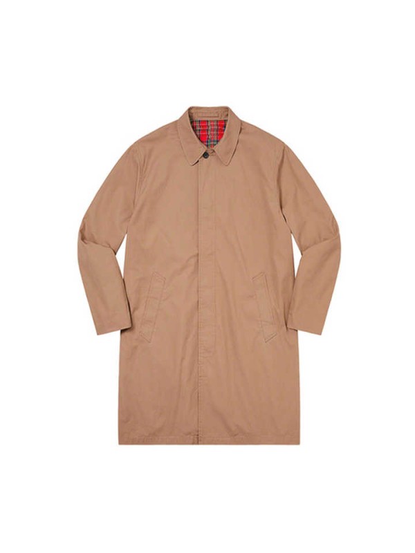 Men's New Long Tan Coat Windbreaker Trench Coat Men