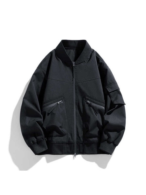 Plus Size Casual Men's Bomber Jackets Solid Fashion Outdoor