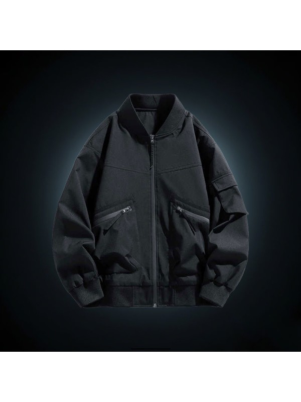 Plus Size Casual Men's Bomber Jackets Solid Fashion Outdoor
