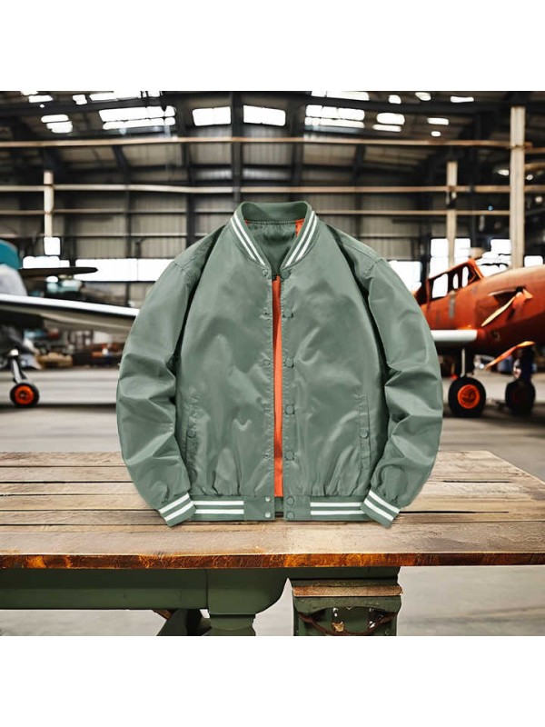 Bomber Jackets 100% Polyester Long Sleeve Casual Safari Jacket for Winter