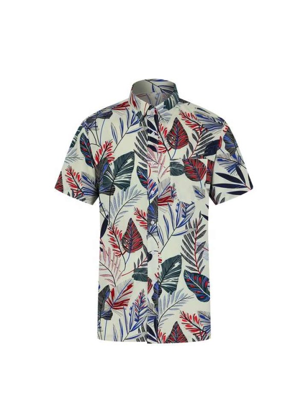 Men's Floral Shirt Short Sleeve Printed Flower Fashion Breathable Beach Wear Shirt
