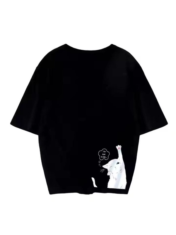 Hot Sale Basic Plain 100% Cotton Anti-Shrink T-Shirt With Cartoon