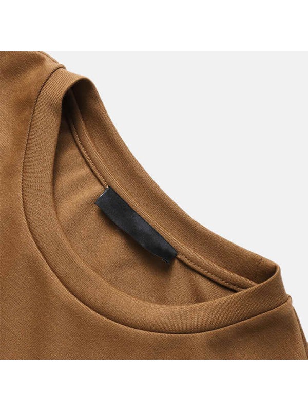 Quick Dry Short Length Sleeve T-shirt Men Cotton Causal Plain Slim Fitted T Shirts