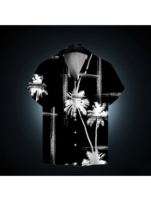 Summer Male Shirt Camp Collar Tropical Beach Sublimation Men Shirt
