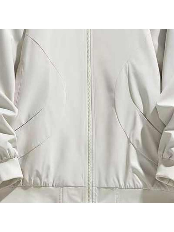 Autumn Solid Zipper up V-neck Light Weight Vintage Bomber Men Jackets