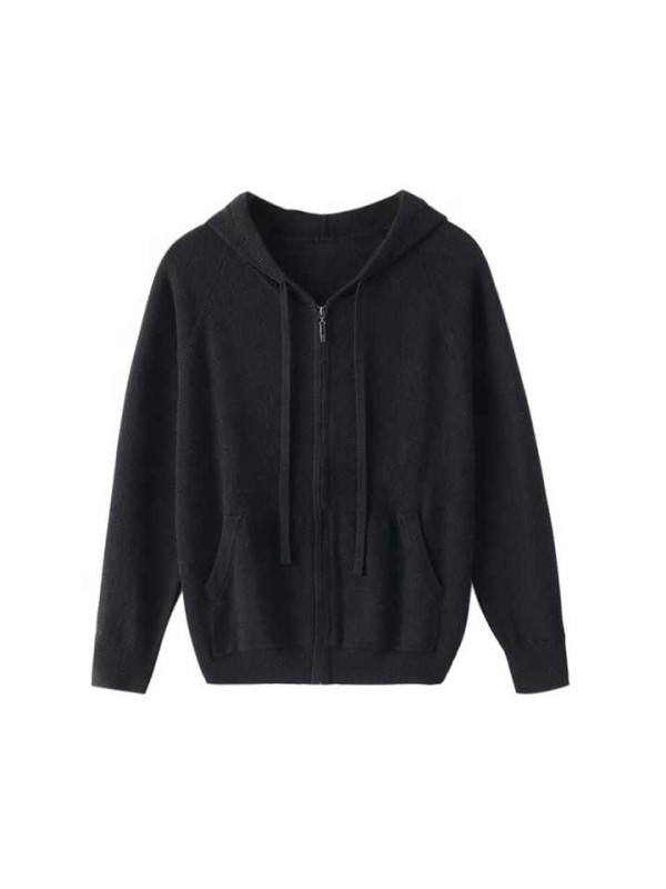 Men Long Sleeve Zipper Sweater With Hoodies Soft Cashmere Knitted Cardigan Man Hoodies Sweaters