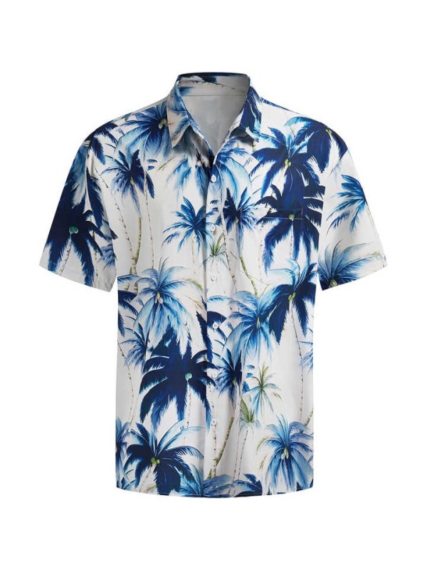 Men's Hawaiian Dress Shirts for Men Short Sleeve 3D Printed Shirt