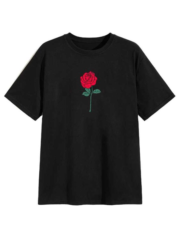 100% Cotton Chenille Embroidery Graghic Oversize T Shirt