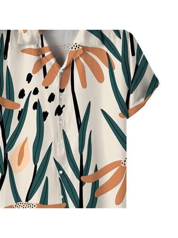 Hawaiian Floral  Men's Style Loose 3d Abstract Printed  Loose Oversized Shirts for Men